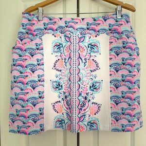 Bright Floral Print Mini Skirt - Pink, Blue & White